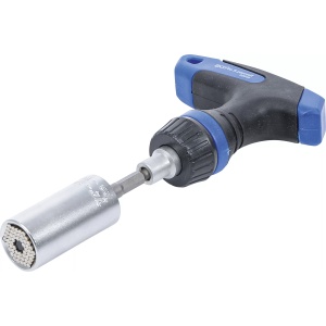 Cap cheie multiplu cu adaptor | cu mâner in T cu clichet, comutabil | 3 piese, BGS DIY 92540 - Img 1