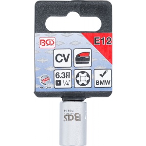 Cap cheie tubulara speciala, Profil E, 6,3 mm (1/4"), E12, pentru macara de geam BMW, BGS 70914 - Img 3