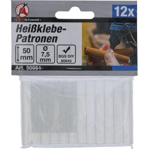 Cartuşe adeziv la cald | transparent | Ø 7,5 mm, 50 mm | 12 piese, BGS DIY 80851 - Img 3