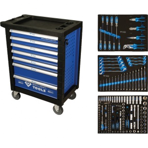 Carucior de atelier cu 7 sertare si 207 unelte, Brilliant Tools BT153207 - Img 1