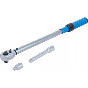Cheie dinamometrica 40 - 220 Nm, antrenare 1/2", adaptor de la 1/2" la 3/8" + prelungitor 125 mm, 3 piese, BGS 2837