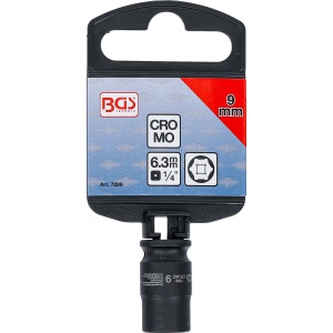 Cheie tubulară de impact, 6 colțuri, 6,3 mm (1/4"), 9 mm, B-7289 - Img 4