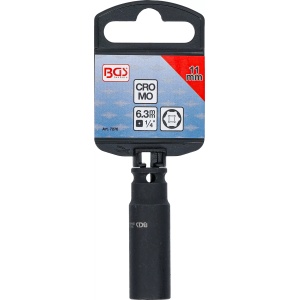 Cheie tubulară de impact, 6 colțuri, lungă, 6,3 mm (1/4"), 11 mm, B-7270 - Img 4
