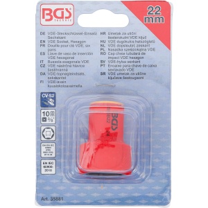 Cheie tubulara VDE, hexagonală 22 mm cu actionare 10 mm (3/8", BGS 35881 - Img 4
