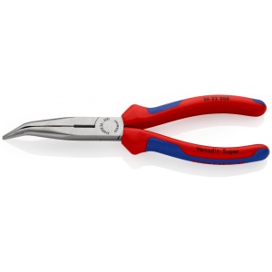 Cleste plat-rotund cu tais (patent cu cioc angular), manşoane multicomponent, lungime 200 mm, Knipex 2622200 - Img 1