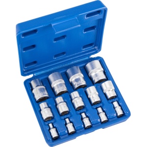 Inserții pentru chei tubulare, 14 bucăți, 1/4+3/8+1/2", profil E E4-24, Condor 1005 - Img 2
