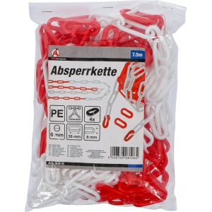 Lanţ delimitare zona | roşu / alb | 4 carabine | material plastic | 7,5 m, BGS DIY 80816 - Img 4