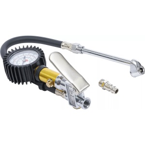 Manometru pentru roti cu tija si furtun flexibil 0-15 bari, BGS DIY 55412 - Img 3