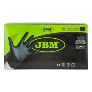 Manusi mecanic auto, nitril negru- 5 mil, marimea M, 100 buc, JBM 54151 - Img 1