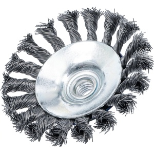 Perie de sarma rotativa pentru flex diametru 115mm, filet interior M14x2, BGS 3981 - Img 3
