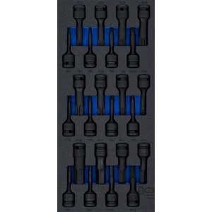 Set biţi de impact Imbus / Torx / M-uri (Spline, XZN), antrenare 1/2", 24 piese, BGS 74514 - Img 1