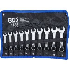 Set chei combinate extra scurte 10 - 11 - 12 - 13 - 14 - 15 - 16 - 17 - 18 - 19 mm, 10 piese piese, BGS 1188 - Img 5