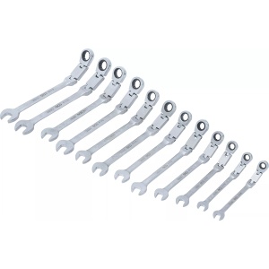 Set chei fixe cu inel clichet dublu arrticulat articulate 8 - 19 mm, 12 piese, BGS 6180 - Img 2