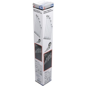 Set chei inelare cu clichet dublu articulate 8 - 19 mm, 10 piese, BGS DIY 91541 - Img 5