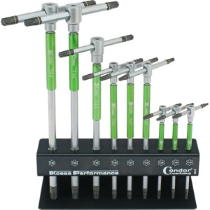 Set chei Torx T-star T10-50 cu mâner in T cu 3 cai, 9 piese, Condor 2019 - Img 3