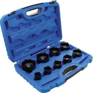 Set chei tubulare cu 4 pini pentru piuliţe canelate KM4 - KM12, 9 piese, BGS 8337 - Img 3