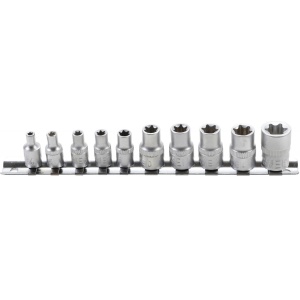 Set chei tubulare Profil E | 6,3 mm (1/4") / 10 mm (3/8") | E4 - E16 | 10 piese, BGS DIY 9548 - Img 1