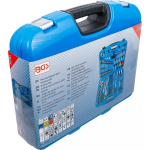 Set chei tubulare Profil Hexagon ondulat cu 3 clicketi 1/4" / 3/8" / 1/2", 218 piese, BGS 8820 - Img 7