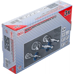 Set clicketi reversibili cu antrenare 1/4"-3/8"-1/2", 3 piese, BGS 215 - Img 7