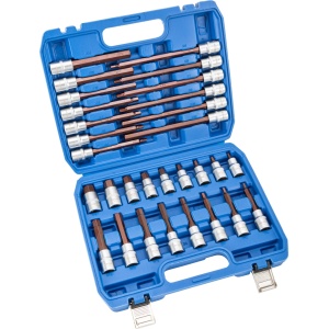 Set cu biti Imbus hexagon 5-19 mm, antrenare cu tubulare 1/2", 30 piese, Condor 72022 - Img 3