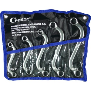 Set de chei inelare cu capat dublu, 5 buc., tip S, 10-19 mm, Condor 4405 - Img 1