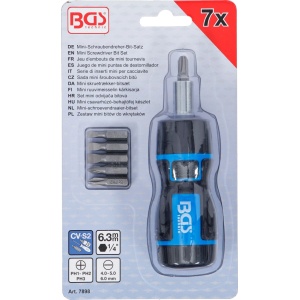 Set de minişurubelniţă si bicti, cu mâner rotitor cu clichet, comutabil | 7 piese, BGS 7898 - Img 4