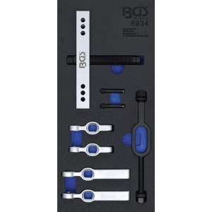 Set extractoare roţi curea şi cuplaje instalaţii climatizare, 9 piese, BGS 6934 - Img 1