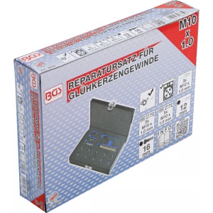 Set reparaţie filete pentru bujii incandescente M10 x 1,0, BGS 8650 - Img 5