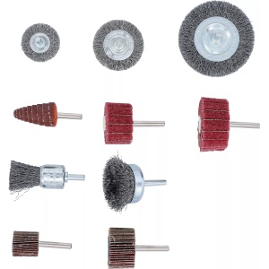 Set roţi cu perii şi lamele de şlefuit 10 piese, BGS 74499 - Img 3