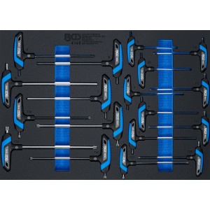 Set şurubelniţe cu mâner T, Hexagon interior, Profil T (pentru Torx), 18 piese, BGS 4148 - Img 1