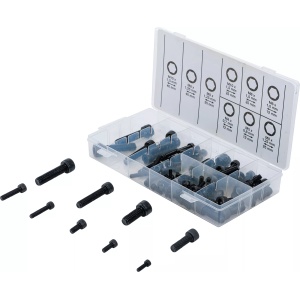 Set şuruburi cu cap cilindric M4 - M10 cu lacas pentru cheie tip Inbus, 106 piese, BGS 14140 - Img 1