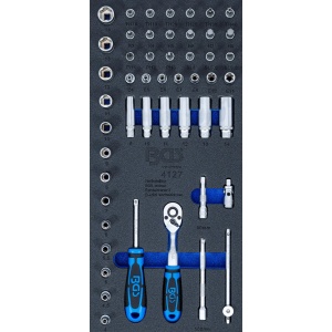 Set tubulare 6.3 mm (1/4 ) 50 piese | echipare 1/3 pentru dulap de scule, BGS 4127 - Img 1