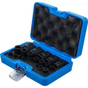 Set tubulare de impact EP-Type Plus EP4 - EP32 , antrenare 1/4"-3/8"-1/2", 19 piese, BGS 74554 - Img 1