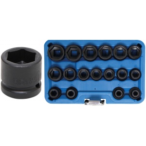 Set tubulare de impact extra scurte 8 - 24 mm, antrenare 1/2", 17 piese, BGS 9286