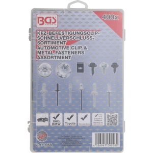 Sortiment cleme fixare si pop-nituri pentru Audi, VW, Toyota, Mercedes-Benz, BMW, 400 piese, BGS 9058 - Img 10