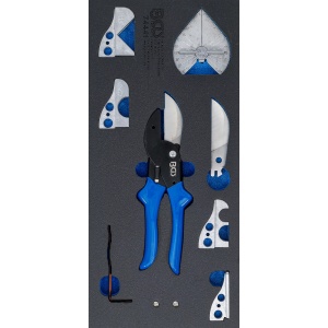 Suport organizator pentru cărucior 1/3: Set foarfece multifuncţionale şi de retezat pentru ţevi de plastic 8 piese, BGS 74441 - Img 1
