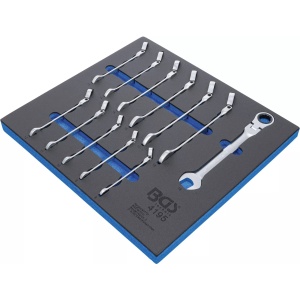 Suport organizator pentru carucior 2/3: Chei fixe inelare cu clichet articulate 8 - 19 mm, 12 piese, BGS 4195 - Img 2