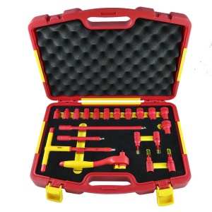 Trusa cu tubulare izolate, clicket si prelungitoare, antrenare 3/8", 20 piese, JBM 53154 - Img 1