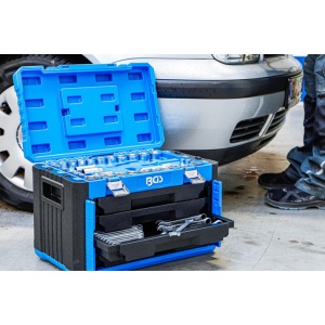 Trusa de scule cu biti si tubulare cu antrenare 1/4" - 3/8" - 1/2", Chei combinate si chei Imbus, Metric şi Inch, 300 piese, BGS 74000 - Img 2