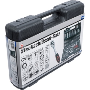 Trusa scule cu clicketi, biti si tubulare, antrenare 6,3 mm (1/4") / 12,5 mm (1/2"), 108 piese, BGS DIY 2287 - Img 6
