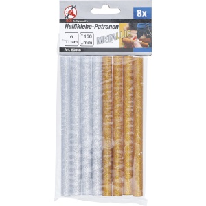 Batoane adeziv la cald | auriu/argintiu metalic | Ø 11 mm, 150 mm | 8 piese, BGS DIY 80848 - Img 3