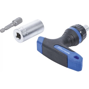 Cap cheie multiplu cu adaptor | cu mâner in T cu clichet, comutabil | 3 piese, BGS DIY 92540 - Img 2