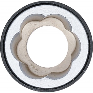 Cap cheie tubulara profil spiral 17 mm extractoare de suruburi, actionare hexagon exterior 17 mm, BGS 7510-17 - Img 2