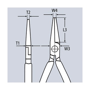 Cleste spit drept extra lung, lungime 280 mm, Knipex 2871280 - Img 2