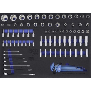 Echipare pentru dulap 3/3, set tubulare si chei combinate in inch, 90 bucati, BGS 4020