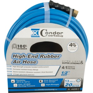 Furtun DL ø13mmx20m, cauciuc solid high-end, fără cuplare, Condor 44220-1