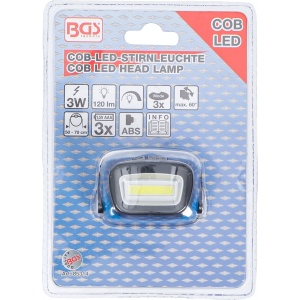 Lampa de lucru cu prindere pe cap, 3W LED COB, 120 lumeni, BGS 85314 - Img 4