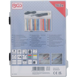 Mini-letcon cu gaz, aprindere piezoelectrica + set tuburi contractabile colorate, 162 piese, BGS 70143 - Img 5