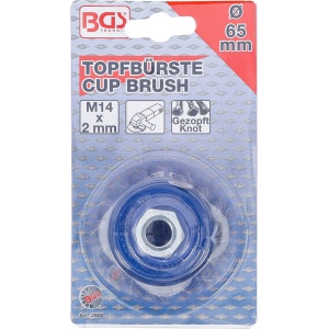 Perie de sarma rotativa pentru flex,diametru 65mm, filet interior 14x2.0, BGS 3980 - Img 7