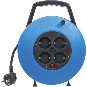 Rola prelungitor cablu electric 10 m, sectiune 3 x 1,5 mm², 4 prize, 3000 W, BGS DIY 3363 - Img 2